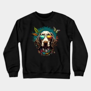 Pointer dog hippie Crewneck Sweatshirt